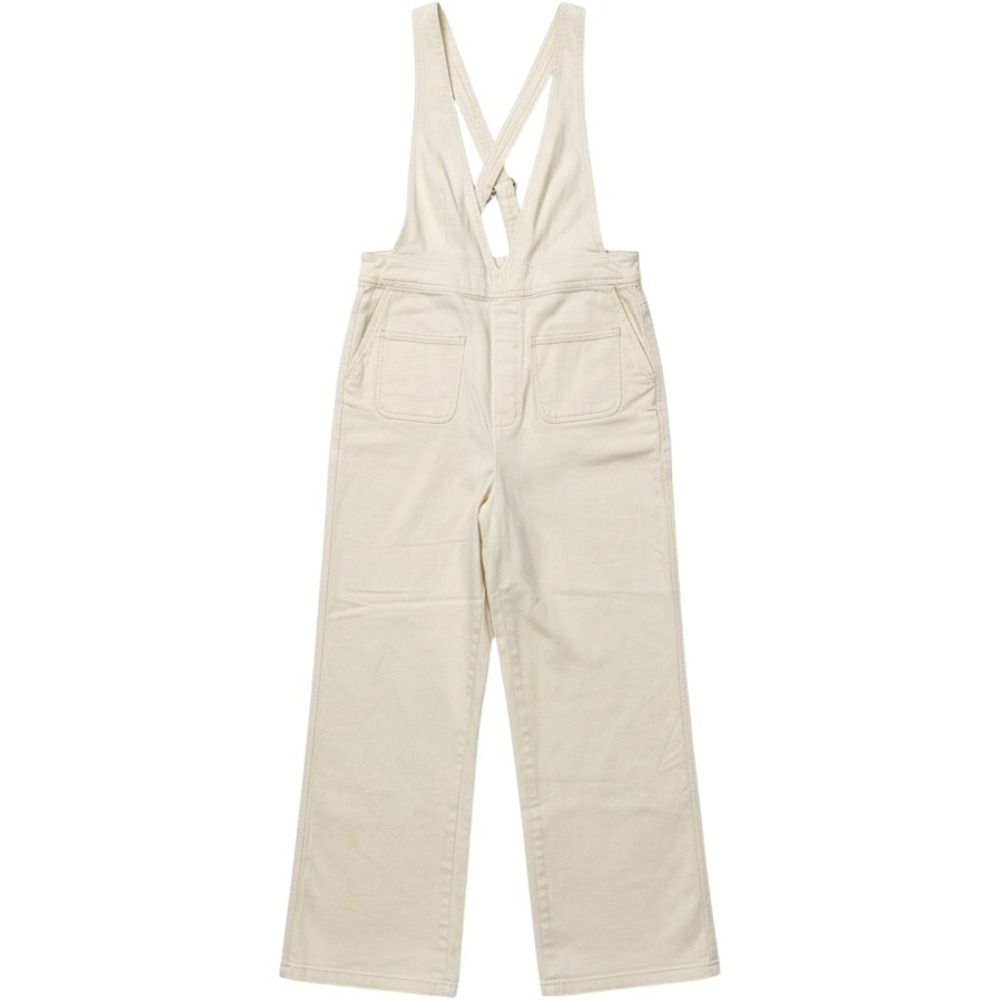 NWT Sincerely Jules Cream Denim Wide Leg Overalls Jumpsuit Cream Off White
